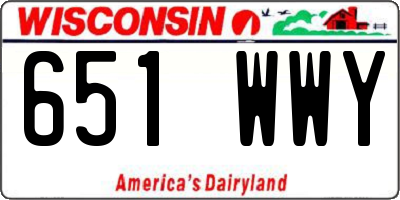 WI license plate 651WWY