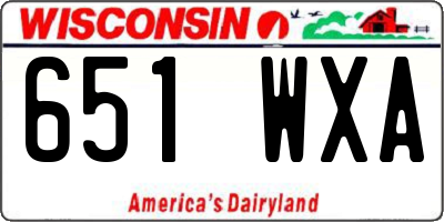 WI license plate 651WXA