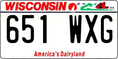 WI license plate 651WXG