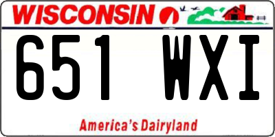 WI license plate 651WXI