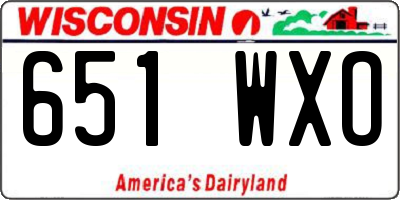 WI license plate 651WXO