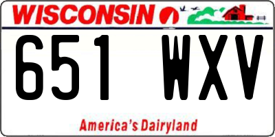 WI license plate 651WXV