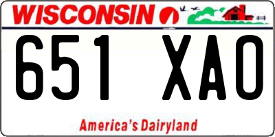 WI license plate 651XAO