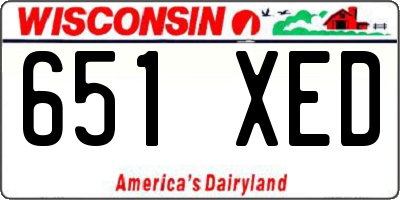 WI license plate 651XED