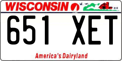 WI license plate 651XET
