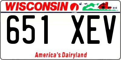 WI license plate 651XEV