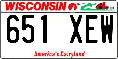 WI license plate 651XEW