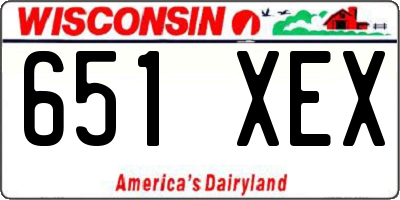 WI license plate 651XEX