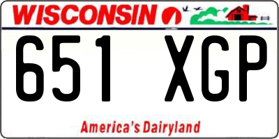 WI license plate 651XGP