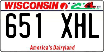 WI license plate 651XHL
