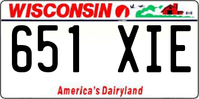 WI license plate 651XIE