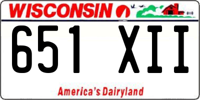 WI license plate 651XII