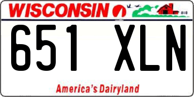 WI license plate 651XLN