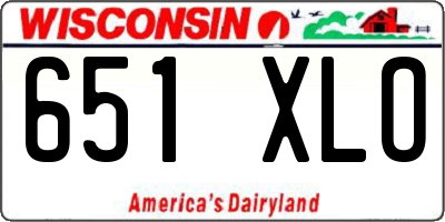 WI license plate 651XLO