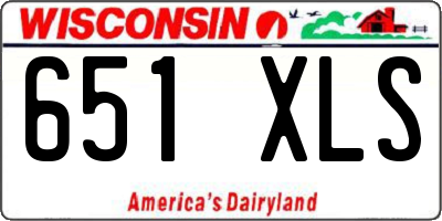 WI license plate 651XLS