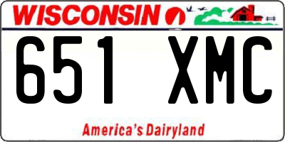 WI license plate 651XMC