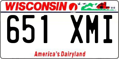 WI license plate 651XMI