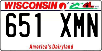 WI license plate 651XMN