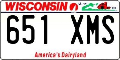 WI license plate 651XMS