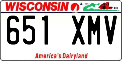 WI license plate 651XMV