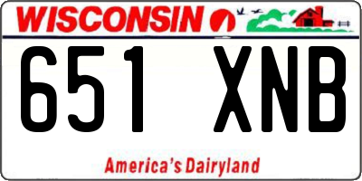 WI license plate 651XNB