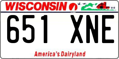 WI license plate 651XNE