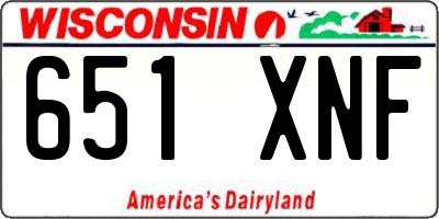 WI license plate 651XNF