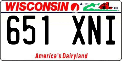 WI license plate 651XNI