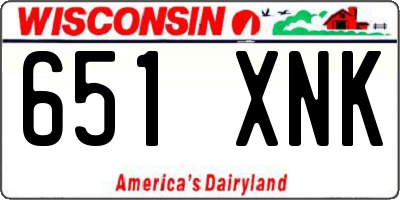 WI license plate 651XNK