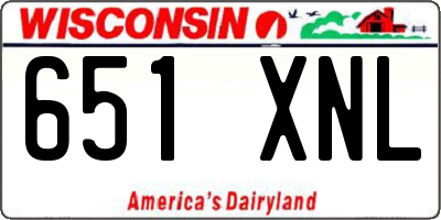 WI license plate 651XNL