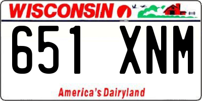 WI license plate 651XNM