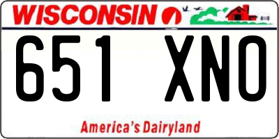 WI license plate 651XNO