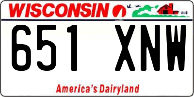 WI license plate 651XNW