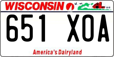 WI license plate 651XOA