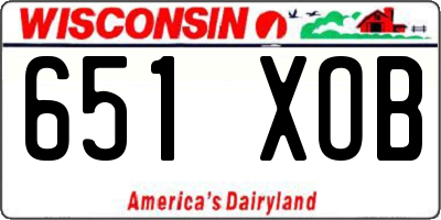 WI license plate 651XOB