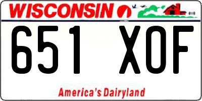 WI license plate 651XOF
