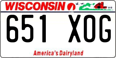 WI license plate 651XOG