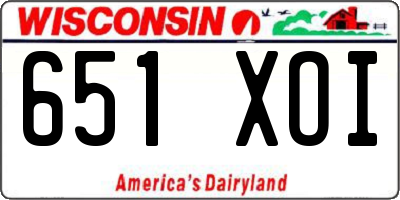 WI license plate 651XOI