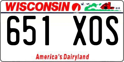 WI license plate 651XOS