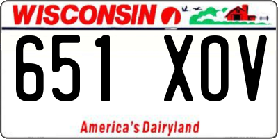 WI license plate 651XOV