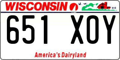 WI license plate 651XOY