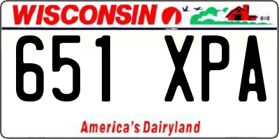 WI license plate 651XPA