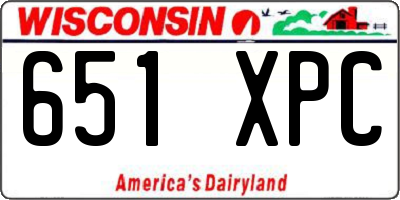 WI license plate 651XPC