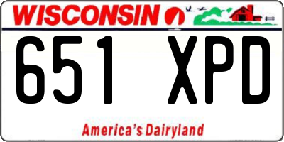 WI license plate 651XPD