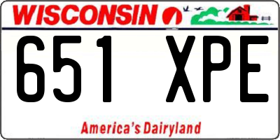 WI license plate 651XPE