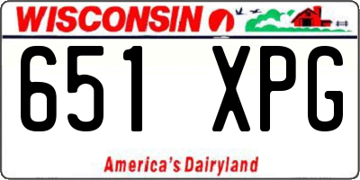 WI license plate 651XPG