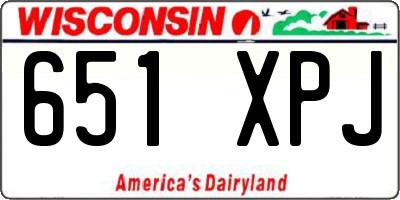 WI license plate 651XPJ