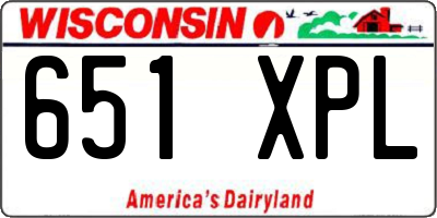 WI license plate 651XPL