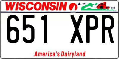 WI license plate 651XPR