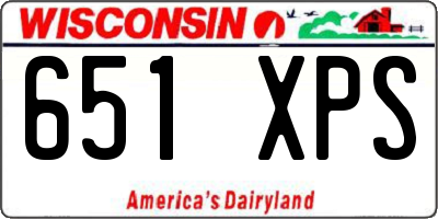 WI license plate 651XPS